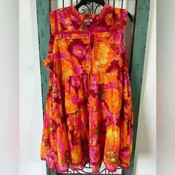 Sundance Beautiful Bright Sun Dress. Beaded ties Decorative Corded Trim. - Picture 1 of 11